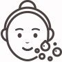 피부 진정 케어 받는 얼굴 일러스트