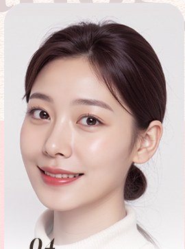 정면을 응시하며 미소 짓는 여성 얼굴