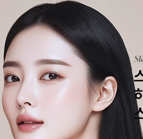 깨끗한 피부의 여성 모델 얼굴