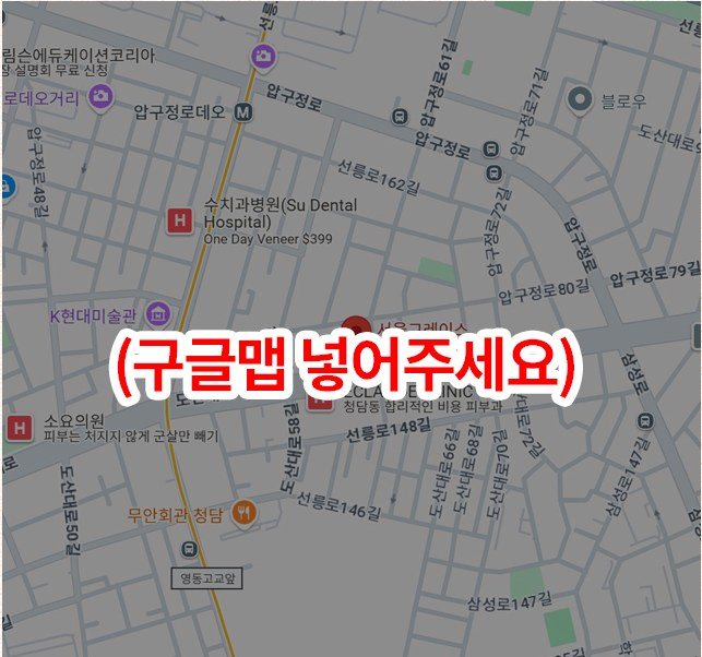 지도 및 (구글맵 넣어주세요) 안내 텍스트