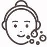진정관리 얼굴 및 거품 아이콘